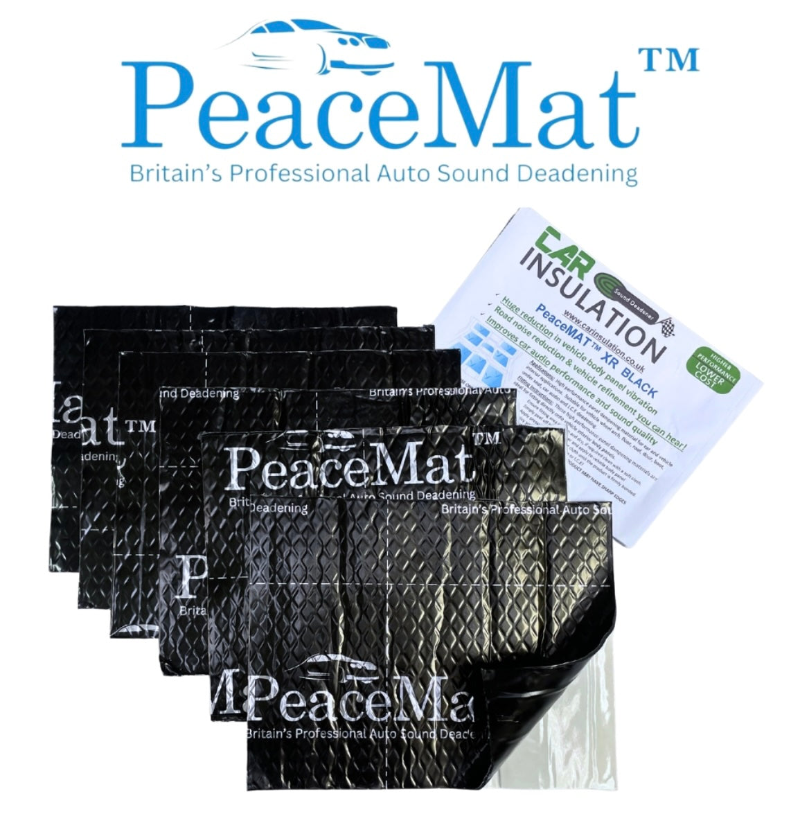 Camper Van Black Sound Deadening Pads, PeaceMAT™ XR (x20 Sheets)