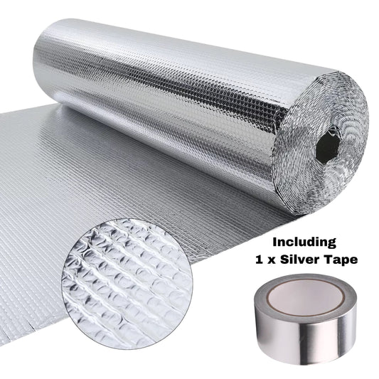 Basic 5m² Bubble Foil Reflective Insulation Campervan Kit + Silver Tape